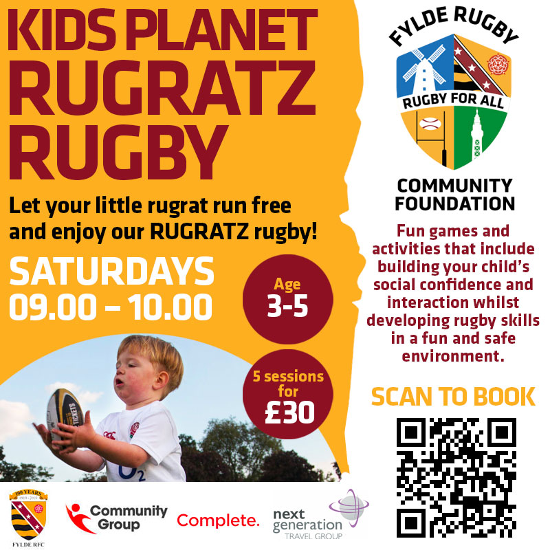 Rugratz Rugby! Ages 3 - 5 - Start Date 25th June 2022 x 6 sessions