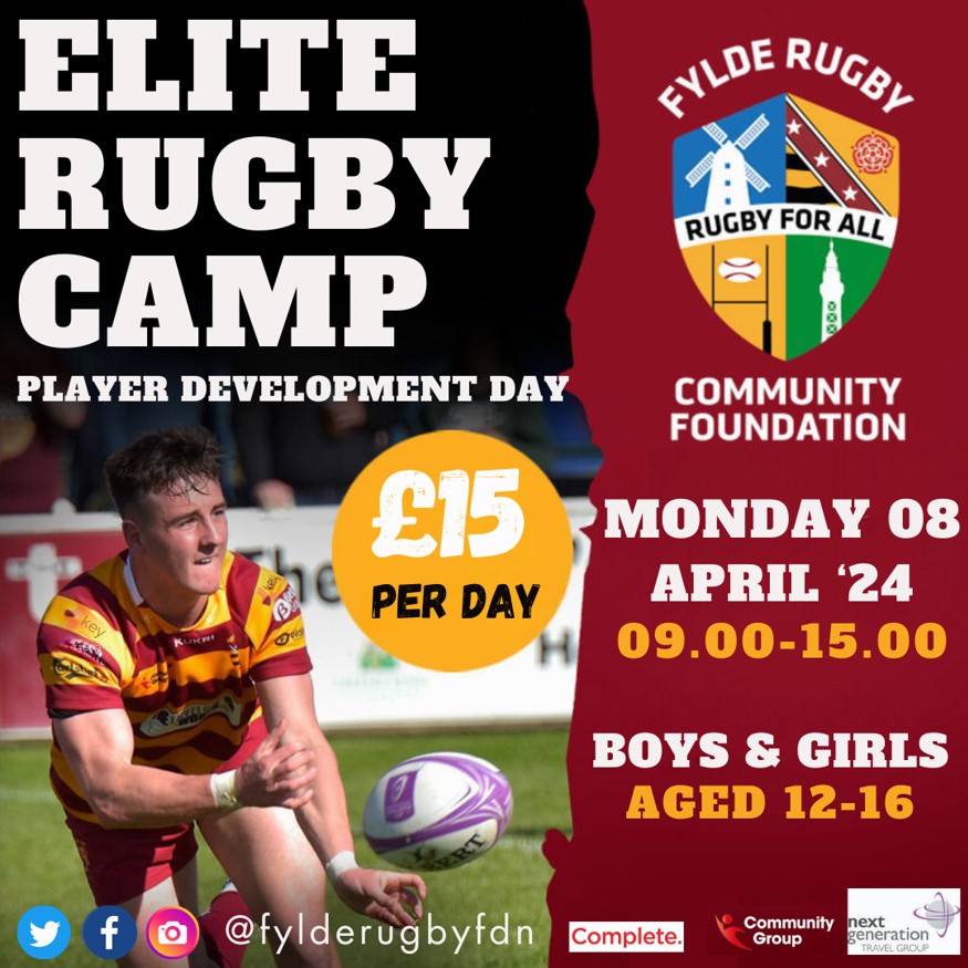 Elite Player Rugby Development Day at Fylde RFC - Ages 12 to 16